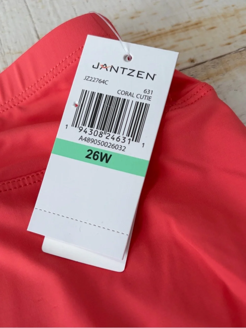 Jantzen Swim Skirt Cover Up NWT size 26W in Coral Cutie‎ Pull On Beach Resort